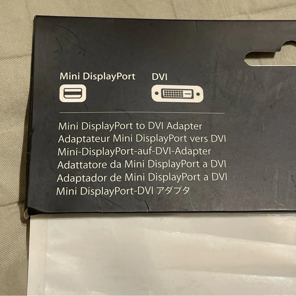 Genuine Apple Mini DisplayPort to DVI Adapter A1305 MB570Z/A, New